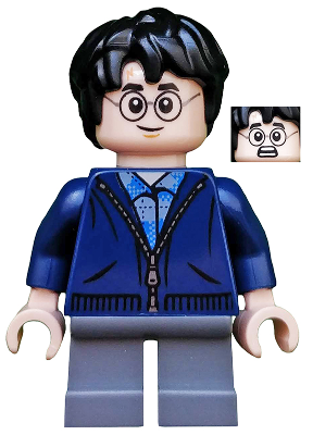 Harry Potter - Dark Blue Zip Up, Dark Bluish Gray Short Legs | hp153