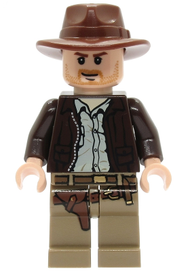 Indiana Jones - Dark Brown Jacket, Reddish Brown Fedora, Closed Mouth Lopsided Grin | iaj001