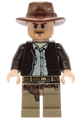 Indiana Jones - Dark Brown Jacket, Reddish Brown Fedora, Closed Mouth Lopsided Grin | iaj001