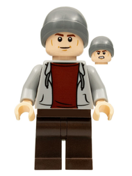 Dinosaur Market Stall Owner - Male, Light Bluish Gray Hoodie, Dark Brown Legs, Dark Bluish Gray Beanie | jw101