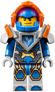 Clay Moorington - Blue Helmet, Trans-Neon Orange Visor, Flat Silver Armor | nex093