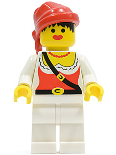 Pirate Female, White Legs, Red Bandana | pi058