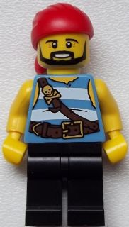 Pirate - Medium Blue and White Stripes, Black Legs | pi178
