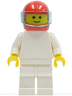 Plain White Torso with White Arms, White Legs, Red Helmet | pln006
