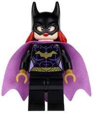 Batgirl - Minifigure, Black Suit, Lavender Cape | sh0092