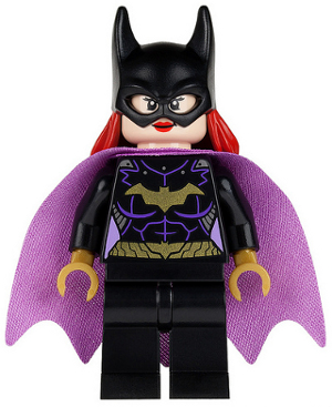 Batgirl - Minifigure, Black Suit, Lavender Cape | sh0092
