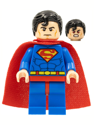 Superman - Blue Suit, Spongy Cape, Hair with Front Curl, Frown / Red Eyes | sh0156