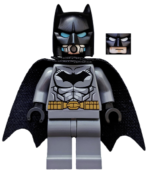 Batman - Dark Bluish Gray Suit, Gold Belt, Black Hands, Spongy Cape, Scuba Mask Head | sh0162