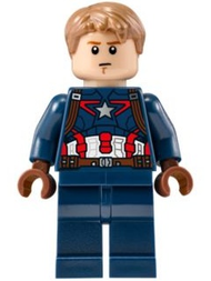 Captain America - Dark Blue Suit, Reddish Brown Hands, Hair, Dark Orange Eyebrows | sh0184