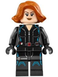 Black Widow - Black Jumpsuit, Dark Orange Short Hair, Printed Legs, Dark Azure Trim | sh0186
