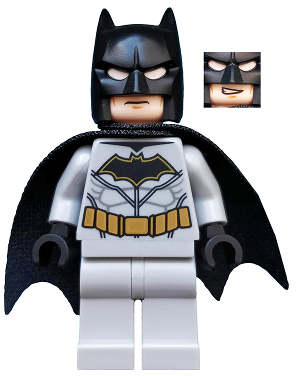 Batman - Costume gris clair bleuté avec ceinture dorée, écusson noir, masque et cape (cagoule type 3) | sh0552
