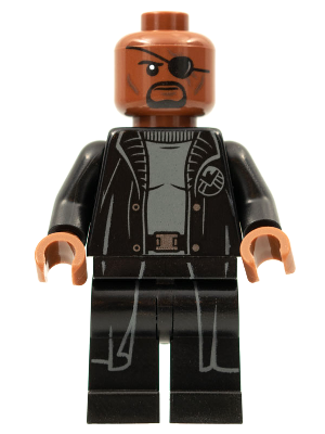Nick Fury - Gray Sweater and Black Trench Coat, No Shirt Tail | sh0585b