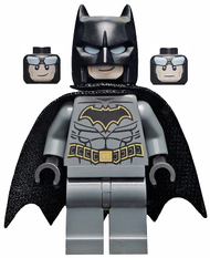 Batman - Dark Bluish Gray Suit with Gold Outline Belt and Crest, Mask and Cape (Type 3 Cowl, Spongy Cape) | sh0589a