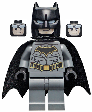 Batman - Dark Bluish Gray Suit with Gold Outline Belt and Crest, Mask and Cape (Type 3 Cowl, Spongy Cape) | sh0589a