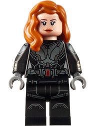 Black Widow - Black Jumpsuit, Dark Orange Mid-Length Hair, Printed Legs, Printed Arms | sh0637