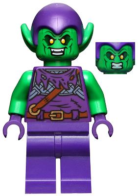 Green Goblin - Bright Green Skin, Dark Purple Outfit, Small Yellow Eyes, Plain Legs | sh0813