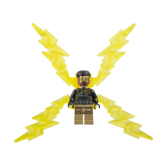 Electro - Black and Dark Tan Outfit, Medium Brown Head, Large Electricity Wings | sh0891