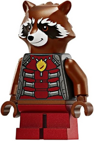 Rocket Raccoon - Dark Red and Pearl Dark Gray Outfit, Reddish Brown Head | sh0936