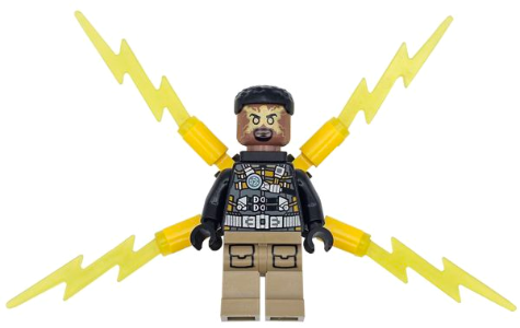 Electro - Black and Dark Tan Outfit, Medium Brown Head, Small Electricity Wings | sh0945