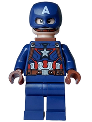 Captain America - Dark Blue Suit, Reddish Brown Hands, Helmet, Reddish Brown Neck Bracket | sh0973
