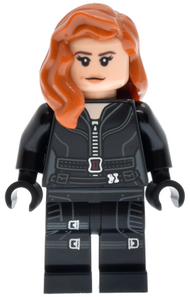 Black Widow - Black Jumpsuit, Dark Orange Mid-Length Hair, Printed Legs, Black Hands, Dark Brown Eyebrows | sh1012