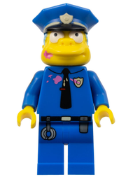 Chief Wiggum with Dark Pink Frosting Splotches on Face and Shirt | sim023