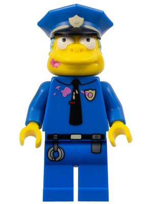 Chief Wiggum with Dark Pink Frosting Splotches on Face and Shirt | sim023