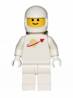 Classic Space - Blanc avec réservoirs d'air et casque de moto (standard), logo haut sur le torse (deuxième réédition) | sp006new2