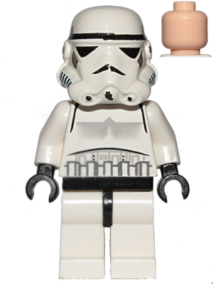 Imperial Stormtrooper - Light Nougat Head, Solid Mouth Helmet | sw0036a
