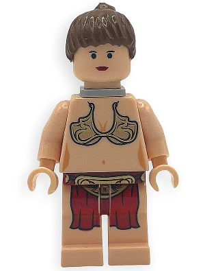 Princess Leia - Jabba Slave Outfit, Reddish Brown Ponytail, Neck Bracket | sw0085