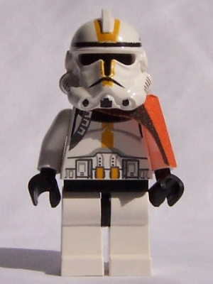 Soldat clone, 327e Corps stellaire (Phase 2) - Épaulette en tissu orange, tête noire | sw0128