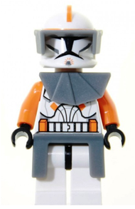 Clone Trooper Commander Cody, 212th Attack Battalion (Phase 1) - Dark Bluish Gray Visor, Pauldron, and Kama, Large Eyes | sw0196