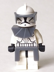 Clone Trooper (Phase 1) - Dark Bluish Gray Visor, Pauldron, and Kama, Large Eyes | sw0203
