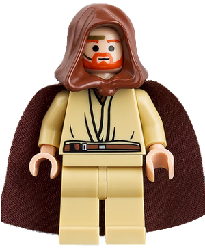 Obi-Wan Kenobi - Young, Light Nougat, Reddish Brown Hood and Cape, Gold Headset | sw0234