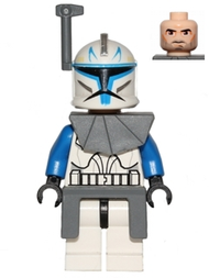 Clone Trooper Captain Rex, 501st Legion (Phase 1) - Dark Bluish Gray Rangefinder, Pauldron, and Kama, Large Eyes | sw0314