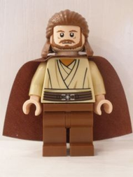 Qui-Gon Jinn - Light Nougat Head, Reddish Brown Legs and Cape | sw0322