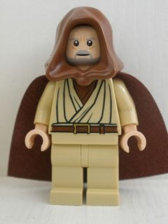 Obi-Wan Kenobi - Old, Light Nougat, Reddish Brown Hood and Cape, White Pupils | sw0336
