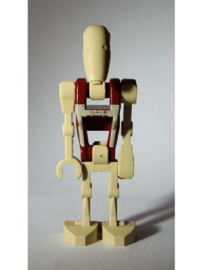 Security Battle Droid - Dark Red Torso with Tan Insignia and Chest Badge, Angled Arm and Straight Arm | sw0347