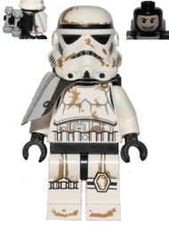 Sandtrooper - White Pauldron, Survival Backpack, Dirt Stains, Balaclava Head Print and Helmet with Dotted Mouth Pattern | sw0383