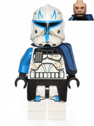 Clone Trooper Captain Rex, 501st Legion (Phase 2) - Blue Cloth Pauldron, Black Cloth Kama, Large Eyes | sw0450