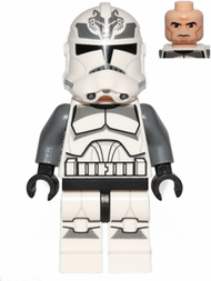 Clone Trooper, 104th Battalion 'Wolfpack' (Phase 2) - Dark Bluish Gray Markings, Large Eyes | sw0537