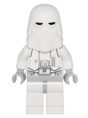 Snowtrooper, Light Bluish Gray Hips, Light Bluish Gray Hands - Backpack attached to Neck Bracket with Plate, Modified w/ Clip Ring | sw0764