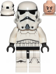 Stormtrooper impérial - Homme, casque moulé double avec panneaux noirs à l'arrière, tête couleur nougat clair, air renfrogné | sw0997a