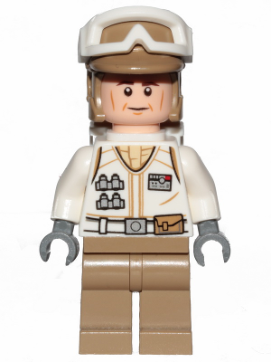 Hoth Rebel Trooper White Uniform, Dark Tan Legs, Backpack (Cheek Lines) | sw1026