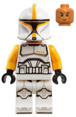 Clone Trooper Commander (Phase 1) - Bright Light Orange Arms, Nougat Head | sw1146