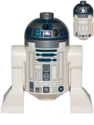 Astromech Droid, R2-D2 - Flat Silver Head, Dark Pink Dots, Large Receptor, Back Printing | sw1202