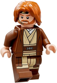 Obi-Wan Kenobi - Reddish Brown Robe, Dark Orange Mid-Length Tousled with Center Part Hair | sw1220