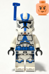 Clone Trooper Officer, 501st Legion (Phase 2) - White Arms, Blue Rangefinder, Nougat Head, Helmet with Holes | sw1246