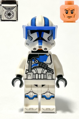 Clone Heavy Trooper, 501st Legion (Phase 2) - White Arms, Blue Visor, Backpack, Nougat Head, Helmet with Holes | sw1247