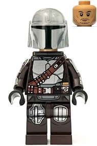 The Mandalorian / Din Djarin / 'Mando' - Silver Beskar Armor, Jet Pack, Helmet with Top Lines | sw1258